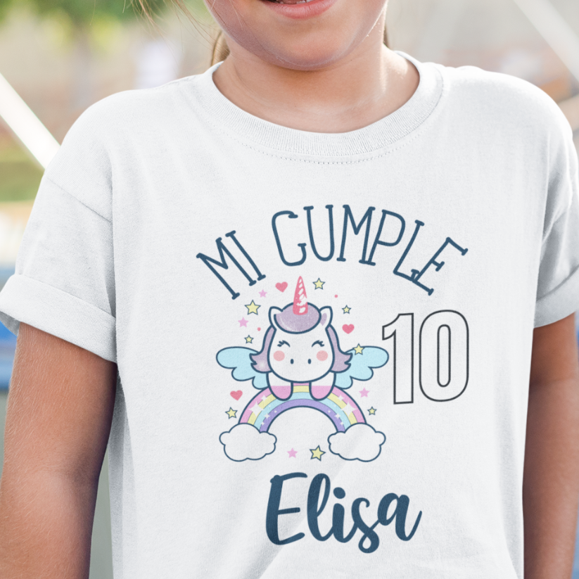 Camiseta de Cumpleaños Personalizada Unicornio Mágico