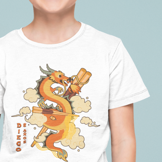 Camiseta Infantil Personalizada Dragón Valiente