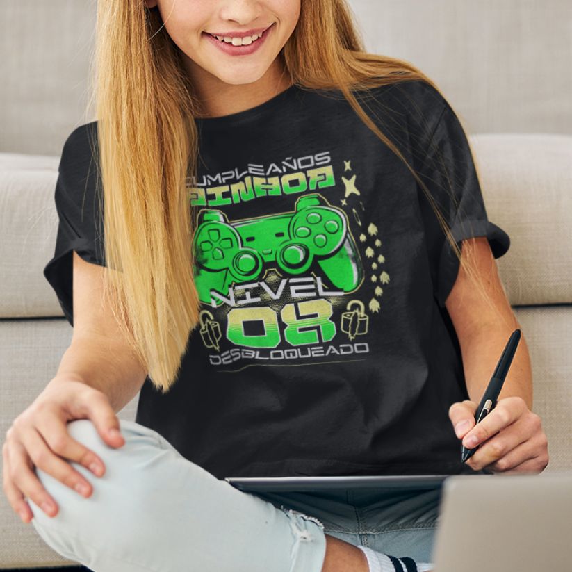 Camiseta de Cumpleaños Gamer Nivel Desbloqueado